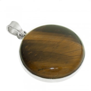 Colgante redondo ojo de tigre Plata de Ley 925 - Karissma 2