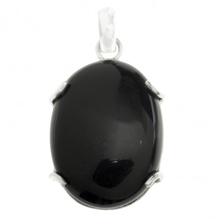 Colgante piedra oval de ónix XL con base de cuatro garras de Plata de Ley 925 - Karissma