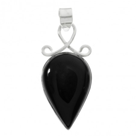 Colgante ónix XL óvalo horizontal Plata de Ley 925 - Karissma