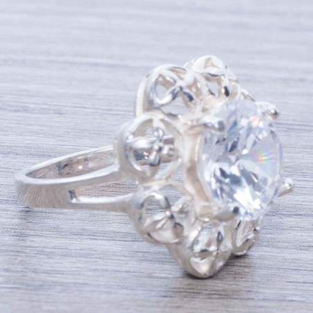 Anillo flor calada Plata de Ley 925