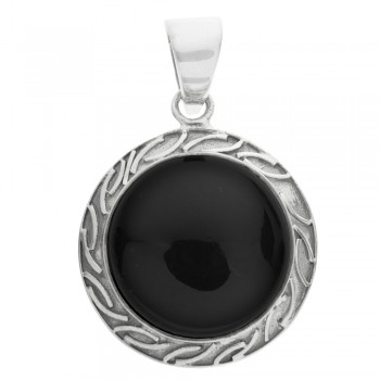 Colgante ónix redondo con base de Plata de Ley 925 - Karissma