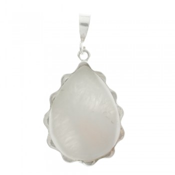 Colgante gota de ágata con base de Plata de Ley 925 ondulada - Karissma