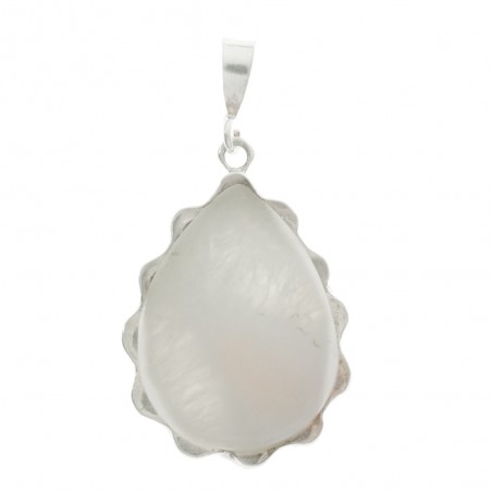 Colgante gota de ágata con base de Plata de Ley 925 ondulada - Karissma