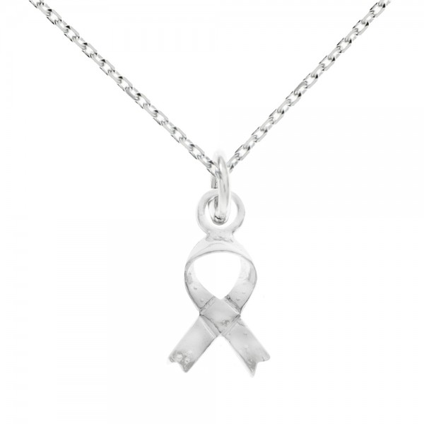 Collar lazo lucha contra el cáncer Plata de Ley - Karissma