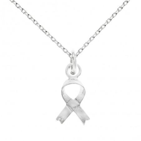 Collar lazo lucha contra el cáncer Plata de Ley - Karissma