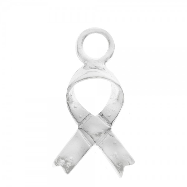 Collar lazo lucha contra el cáncer Plata de Ley - Karissma