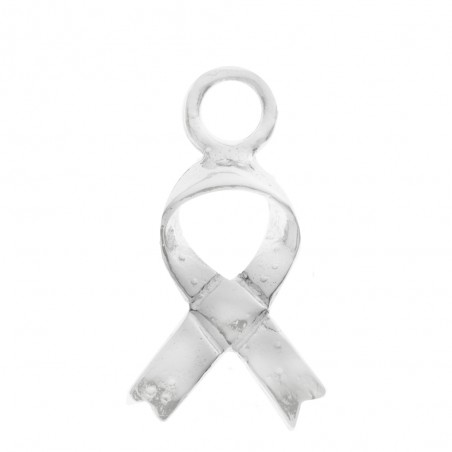Collar lazo lucha contra el cáncer Plata de Ley - Karissma