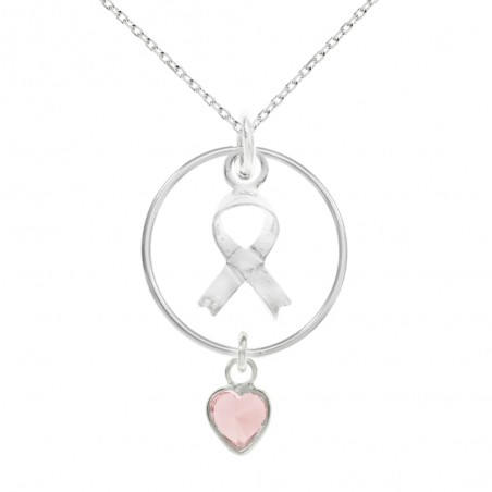 Collar con lazo y corazón Plata de Ley - Karissma