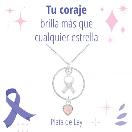 Collar con lazo y corazón Plata de Ley - Karissma
