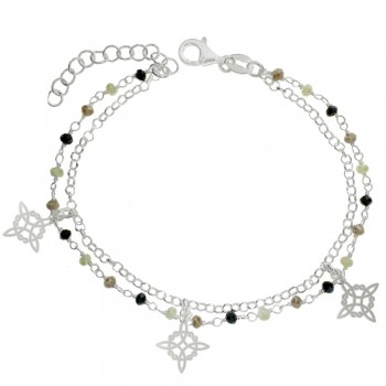 Pulsera triple nudo de bruja Plata de Ley - Karissma