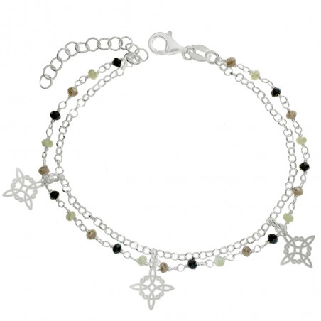 Pulsera triple nudo de bruja Plata de Ley - Karissma