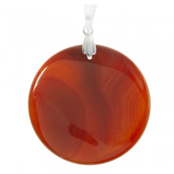 Colgante XL redondo cornalina Plata de Ley 925 - Karissma