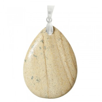 Colgante XL gota jaspe beige Plata de Ley - Karissma