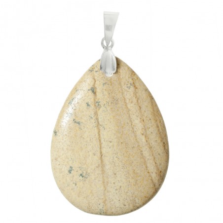 Colgante XL gota jaspe beige Plata de Ley - Karissma