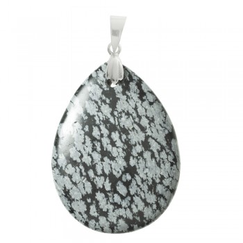 Colgante XL gota Jaspe cebra con drop de Plata de Ley - Karissma