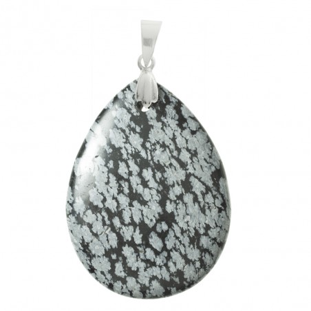 Colgante XL gota Jaspe cebra con drop de Plata de Ley - Karissma