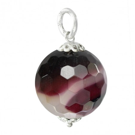 Colgante bola piedra ágata morada Plata de Ley - Karissma