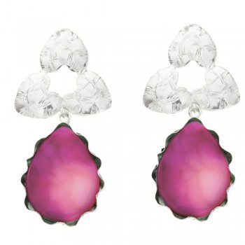 Pendientes largos gota ágata Plata de Ley - Karissma 2