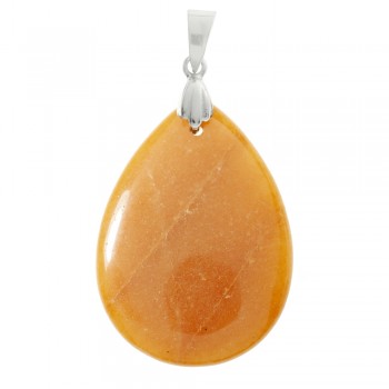 Colgante XL gota aventurina amarilla con drop de Plata de Ley 925 - Karissma