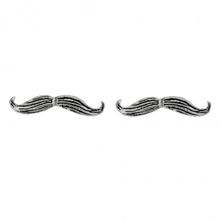 Pendientes mini bigote Plata de Ley - Karissma