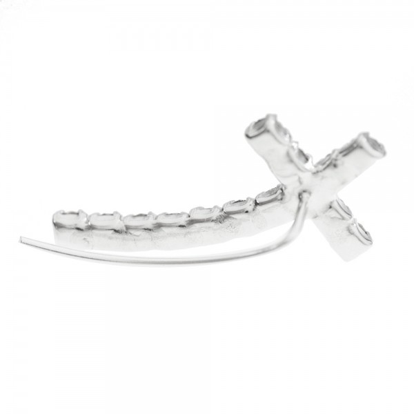 Pendientes climbers cruz de circonita Plata de Ley 925