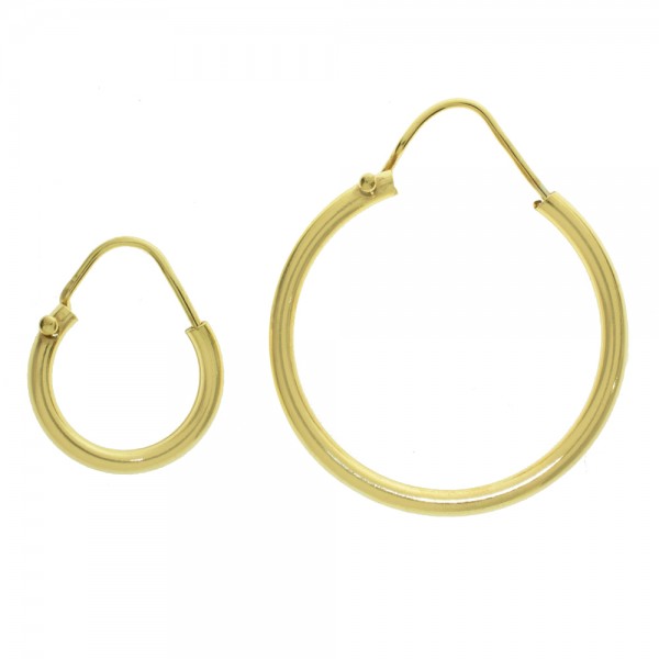 Pendientes aro dorados Plata de Ley - Karissma