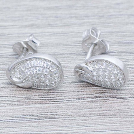 Pendientes gota rodiada Plata de Ley 925