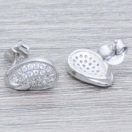 Pendientes gota rodiada Plata de Ley 925