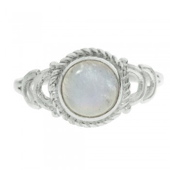 Anillo piedra redonda con cuerda Plata de Ley - Karissma 2