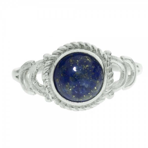 Anillo piedra redonda con cuerda Plata de Ley - Karissma