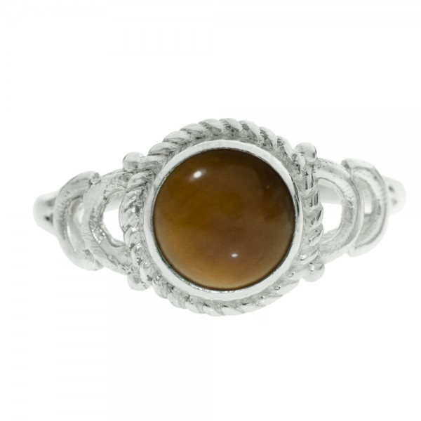 Anillo piedra redonda con cuerda Plata de Ley - Karissma