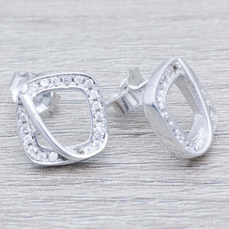 Pendientes rodiados Plata de Ley 925