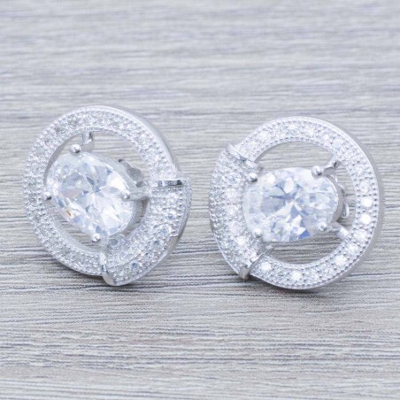 Pendientes diseño rodiado Plata de Ley 925