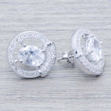 Pendientes diseño rodiado Plata de Ley 925