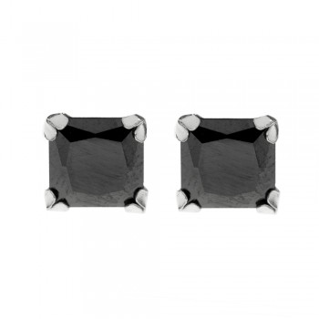 Pendientes cuadrado con circonita Plata de Ley 925 2