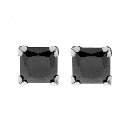 Pendientes cuadrado con circonita Plata de Ley 925