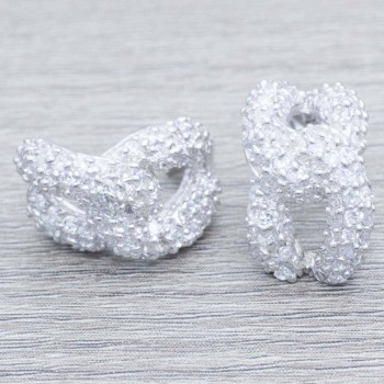 Pendientes ocho rodiado Plata de Ley 925