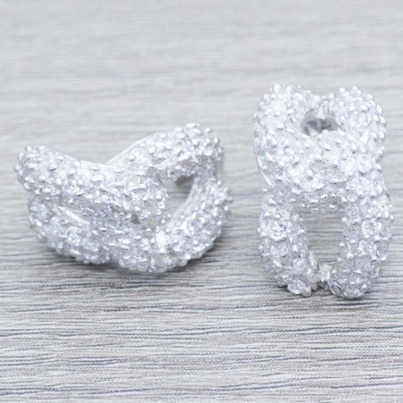 Pendientes ocho rodiado Plata de Ley 925