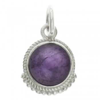 Colgante étnico XS piedra redonda Plata de Ley - Karissma 2