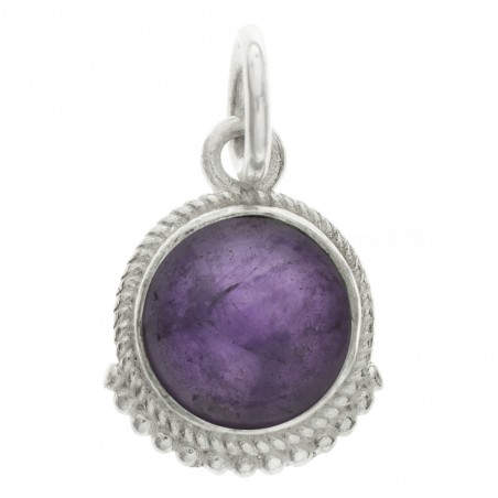 Colgante étnico XS piedra redonda Plata de Ley - Karissma