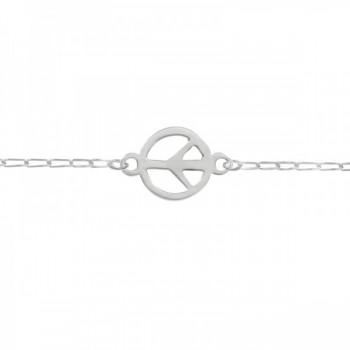 Pulsera símbolo Paz Plata de Ley 925 | Karissma