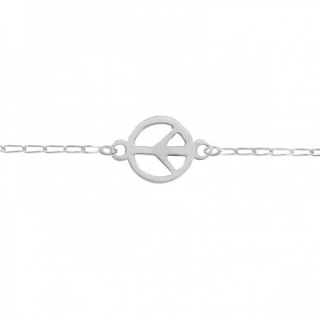Pulsera símbolo Paz Plata de Ley 925 | Karissma