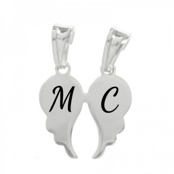 Colgante doble ala para grabar Plata de Ley 2