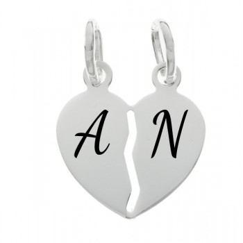 Colgante corazón para dos Plata de Ley - Karissma