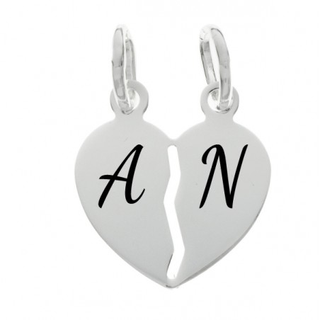 Colgante corazón para dos Plata de Ley - Karissma