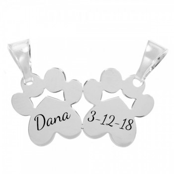 Colgante doble huella Plata de Ley 925 - Karissma 2