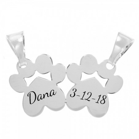 Colgante doble huella Plata de Ley 925 - Karissma