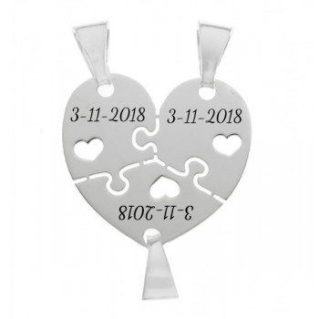 Colgante corazón puzzle para tres Plata de Ley - Karissma
