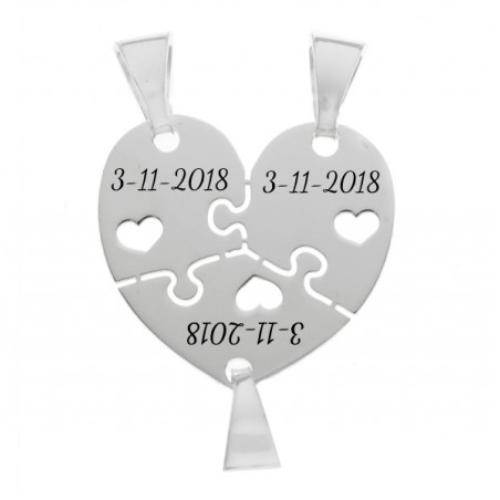 Colgante corazón puzzle para tres Plata de Ley - Karissma