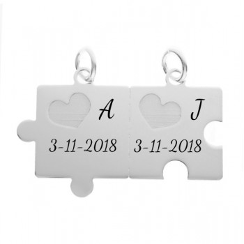 Colgante puzzle para dos Plata de Ley - Karissma 2